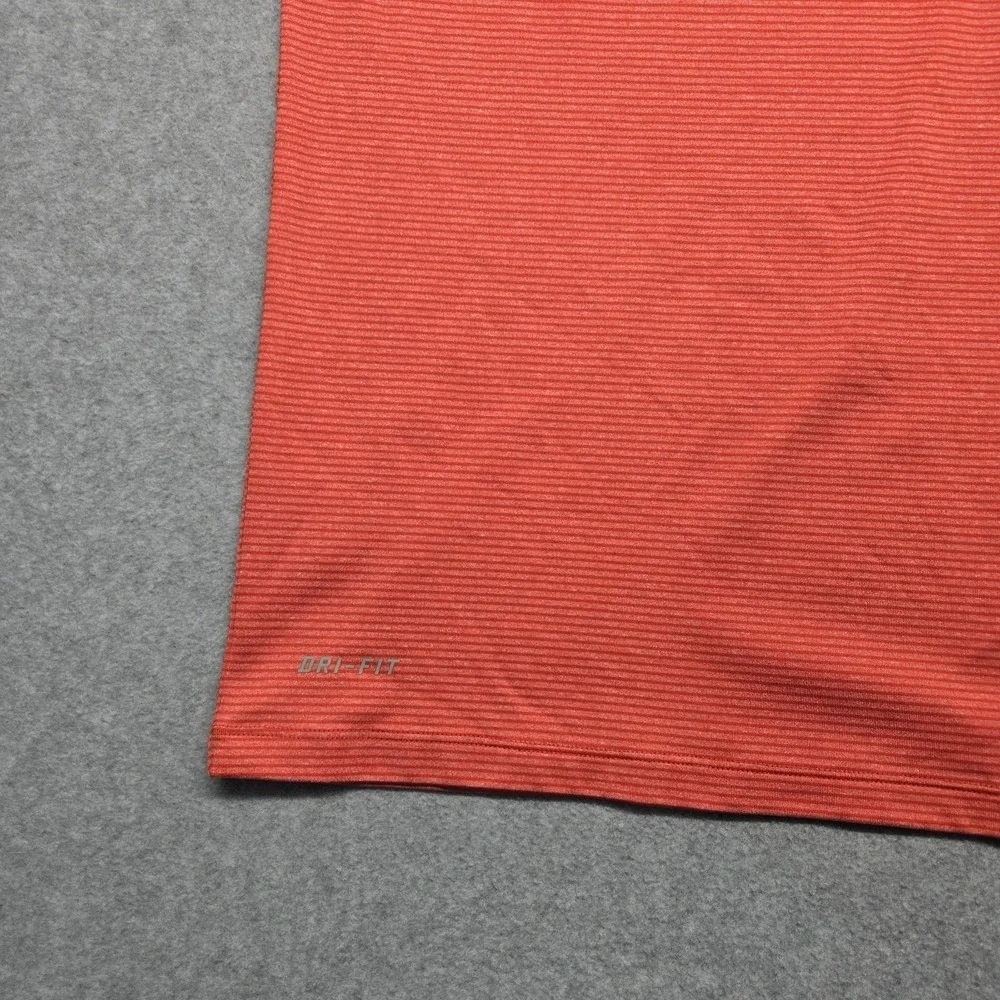 Nike Tiger Woods Collection Polo Mens XL‎ Red Micro Stripe Dri Fit Golf